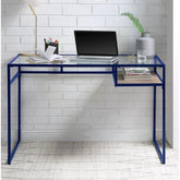 Yasin Blue & Glass Desk Model 92586 By ACME Furniture